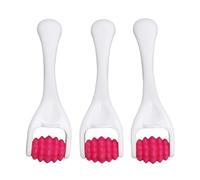 3 Pcs Face Muscle Massage Roller Silicone Deep Relaxation Relieve Fatigue Facial Eye Massage Roller For Home Office Gym Beauty Routine (Rosa Rossa)