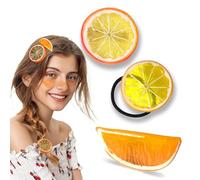 3 Pcs Fermagli per Capelli al Limoni, Accessorio per Capelli a Fetta di Limone, Accessori per Capelli Nuovi e Carini, Fascia per Capelli al Limone(Arancione)