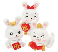 3 Pcs Figurine Coniglietti Miniatura Arredamento Del Coniglio Resina