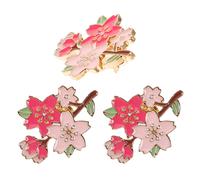 3 Pcs Fiore Di Ciliegio Spilla Spille Smaltate Per Cappelli Gioielli Mammario