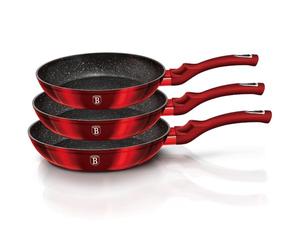 3 pcs frypan set, Metallic Line Burgundy Edition