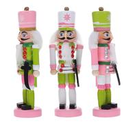 3 Pcs Gli Ornamenti Dello Schiaccianoci Soldato Di Natale Statua