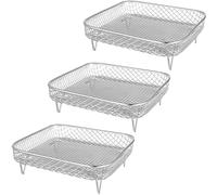3 Pcs Griglia Vapore in Acciaio Inossidabile Per Friggitrice Ad Aria Quadrata