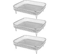 3 Pcs Griglia Vapore in Acciaio Inossidabile Ripiano Per Friggitrice Ad Aria