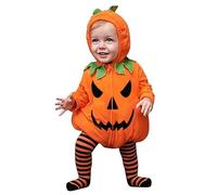 3 Pcs Halloween Neonato Ragazza Unisex Costume Zucca Completini Di Halloween Zucca Set Baby Jumpsuit Per Bambini Vestito Da Carnevale Bambino Tuta Bimbo Cappello E Scarpe 0-24 Mesi