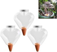 3 Pcs Irrigazione a Goccia per Vasi 500ml, Innaffiare Piante Automatico in Vacanza con Cono di Gocciolamento, Irrigazione Bottiglia Punte Autoirriganti Plastica, Dosatore Acqua per Piante Vaso (A)