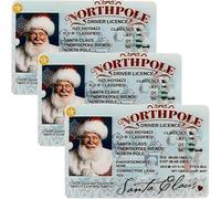 3 PCS Licenza di Babbo Natale Perso Patente di Guida Slitta Permesso di Volo Magico per la Vigilia Carta che Dimostra I'esistenza di Santa Ornamento per la Decorazione Riempitivo Regalo per Scatola