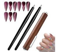 3 Pcs Magnetisches Nagelkunststift-Set, Cat Eye Uv Gel, Multifunktionales Werkzeug für Salon oder Heim-DIY Nageldesign, Nail Art