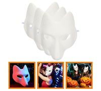 3 Pcs Maschera Di Carta Bianca Volpe Mascherate Maschere Per Festa in