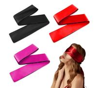 3 Pcs Maschera Per Occhi In Raso Fasce Per Occhi In Raso Morbide Maschere Per Dormire Copertura Per Gli Occhi Da Viaggio In Raso Per Donne Uomini Adulti Coppie 130X5Cm Nero Rosso