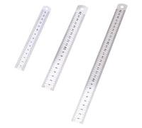 3 PCS Metal Ruler Misurazione Strumento Acciaio In Acciaio Inossidabile Con Doppia Per Studenti