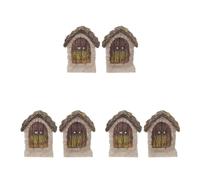 3 PCS Ornamenti Per Porte in Legno Micro Paesaggio Porta Delle Fiabe Miniatura