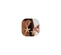 3 PCS Oro Fiore Orecchino Set per le Donne Metallo Vento Fiore Stella Marina Orecchino Clip Dell'orecchio Set Personalizzato Stile Oceano Partito Fibbia Orecchio Orecchie di Elfo Clip Estate Beach