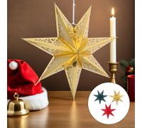 3 Pcs Paralume in Carta Stella Sette Punte Origami Della Finestra Di Natale