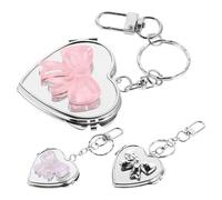 3 Pcs Pendente A Specchio Decorativo Cuore Piccolo Portatile Portachiavi Mini