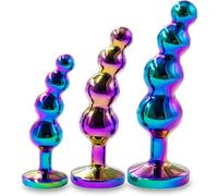 3 PCS Plug anali in metallo Perline anali in acciaio inox con design gioiello, adatto per donne, uomini, coppie