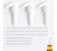 3 PCS Pompe Dosatrici Da 1 L,Dispenser a Pompa per Sciroppo Riutilizzabile Con Tubi Lunghi E Corti, Dosatore Bottiglie 500 Ml E 1000 Ml,Dispenser Sciroppo Pompa Precisa per Bevande, Miele