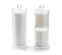 3 Pcs Porta Cotton Fioc per Bagno e Porta Dischetti Struccanti, Contenitori con Coperchio Trasparenti, Bathroom Organizer per Bagno Accessori, Trucco, Bastoncini, Soggiorno, Comò e Camera da Letto