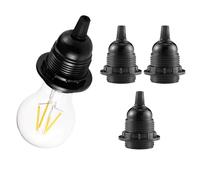 3 Pcs Portalampada E27 in Plastica Resistente al Calore Porta,portalampade e27 plastica nera,portalampada e27 nero,lampada da terra o plafoniera,Adatto per lampade da tavolo, da terra
