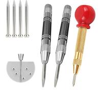 3 Pcs Punzone Center Automatico Punzone Centro Punzonatrice Automatica Punzone Centrali Automatiche Con Punte Di Ricambio Punzone Centrale Automatico Per Metallo Tenero, Vetro Con 4 Punte Di Ricambio