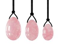 3 Pcs Quarzo Rosa Yoni Egg Set Uova Di Giada Donne Kegel Ginnico Massaggiatore Di Giada Muscoli Di Serraggio Sfera Di Cristallo Uova Di Kegel,3 Uova Rosa