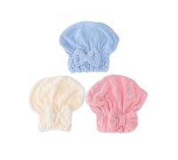 3 Pcs Quick-Drying Towel Coral Fleece Hair Caps Quick Dry Hair Turban Wrapped Bathing Cap Microfiber Head Towel Wrap