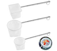 3 PCS Retino per Acquario con Manico Estensibile, Rete In Acciaio Inox per Catturare Piccoli Pesci e Gamberetti e Pulire L'acquario