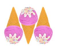 3 Pcs Simulato Oggetto Di Scena Per Gelato Cibo Artificiale Cono Realistico