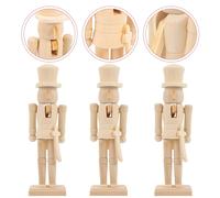 3 Pcs Soldato in Noce Incompiuto Soldatino Schiaccianoci Decorazioni Di