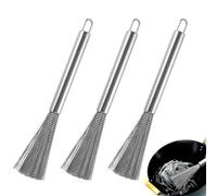 3 PCS Spazzola Da Cucina in Acciaio Inox, spazzola piatti, scovolino per borraccia, Spazzola Di Pulizia Piatto in Acciaio Inox, Pot Brush, Setole Extra Lunghe e Manico Lungo
