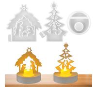 3 Pcs Stampi in Silicone per Colata Presepe, Stampi in Silicone Gesso 3D, Stampo Gesso Presepe per Colata Per Candele Fai da Te Presepe Decorazione Della Casa