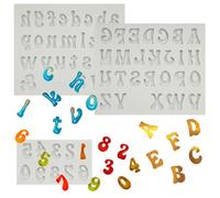 3 PCS Stampo in Silicone Lettere Alfabeto e Numeri per Decorazioni di Cioccolato