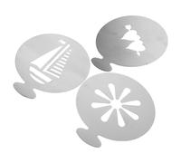 3 Pcs Stencil Riutilizzabili Per Caffè Strumenti L'arte Del Latte