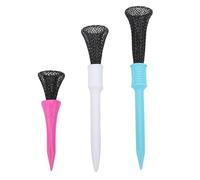 3 Pcs Step Tee Set 75mm 83mm 50mm Mesh Design Plastic Ball Tee for Practice Training on Field or Court High Elastic PP Material Widened Base Shock Absorbing Random Color