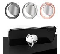 3 Pcs Supporto Per Anello Del Telefono, Supporto Per Smartphone, Supporto Per Anello Girevole A 360 Gradi, Supporto Pigro, Accessori Per Telefono, Unisex (Nero + Argento + Oro Rosa)