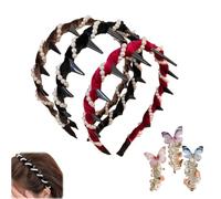 3 Pcs Vintage High Cranium Artificial, Vintage Artificial Pearl Hairband, Women's Fashion Headbands, Wavy Hair Band, Fashion Hair Accessories Braid Tool