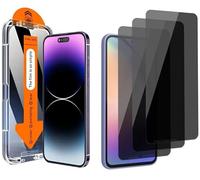 3 pellicole protettive per schermo auto installabili per la privacy compatibili con Apple iPhone 16 PRO MAX in vetro temperato anti-spia, durezza 9H, anti-impronta, alta definizione, facile