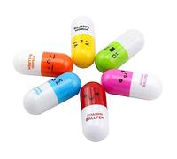 3 penne a sfera retrattili a forma di capsula, simpatica penna a sfera retrattile, colore occasionale, 5,4 x 2,4 cm, ecologica, pratica, professionale e alla moda