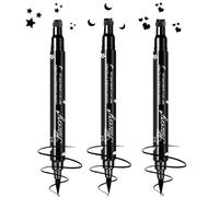 3 penne eyeliner a doppia punta con stelle, cuore e luna, impermeabili e a prova di sbavature, eyeliner liquido e timbro decorativo per accenti sugli angoli degli occhi, strumento creativo per trucco