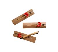 3 Penne Personalizzate a Sfera Legno Bambu' con Incisione Nome Regalo Laurea Comunione Compleanno con Scatola Bomboniera per Cerimonia Regalo Maestra Natale