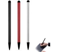 3 penne stilo per touch screen, stilo universale 3 in 1 ad alta sensibilità e matita per iPad, penna compatta e leggera per tutti i dispositivi touch screen, accessori (nero, rosso e argento)