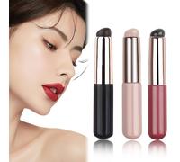 3 pennelli da trucco in silicone, applicatore per labbra in silicone, pennello per trucco in silicone, pennello per labbra in silicone con coperchio, pennello portatile a testa rotonda in silicone per