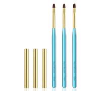 3 pennelli in metallo blu per la pulizia delle unghie, design rotondo smussato per pulire gli errori dello smalto sulle cuticole, strumenti per manicure resistenti all'acetone, per uso domestico, fai