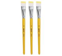 3 Pennelli per Pittura ad Olio a Setole Morbide, 14# per Acquerello, Giallo