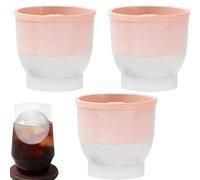 3 per sfere di ghiaccio, 6,8 x 6,3 cm, gadget per la preparazione dei pasti a rilascio facile, strumento di cottura impilabile per casa, bar, ristorante, cocktail, whisky