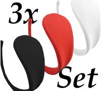 3 Perizoma Invisibile Senza Fasce C-String C-Slip Intimo Donna NERO BIANCO ROSSO