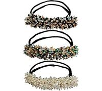 3 perline per chignon, accessori per capelli con glitter per chignon, cristallo e stoffa, stile leggero e morbido, per l'uso quotidiano e occasioni speciali