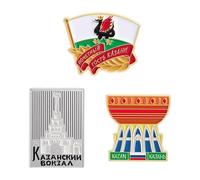 3 perni di riferimento russo di Kazan, distintivi di costruzione della città di goccia di olio della lega metallica, souvenir turistici di Kazan