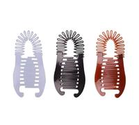 3 pettini colorati allungati ad incastro a banana in plastica - pettini per capelli da donna a due lati, accessori per capelli per coda di cavallo, fermagli per capelli, fermagli e fermagli per