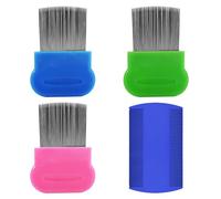 3 pettini per pidocchi in acciaio plastica, 1 pettine per la rimozione dei pidocchi a doppio petto in plastica, rimozione delle pulci degli animali domestici, pettine per pidocchi, pettine ultra fine